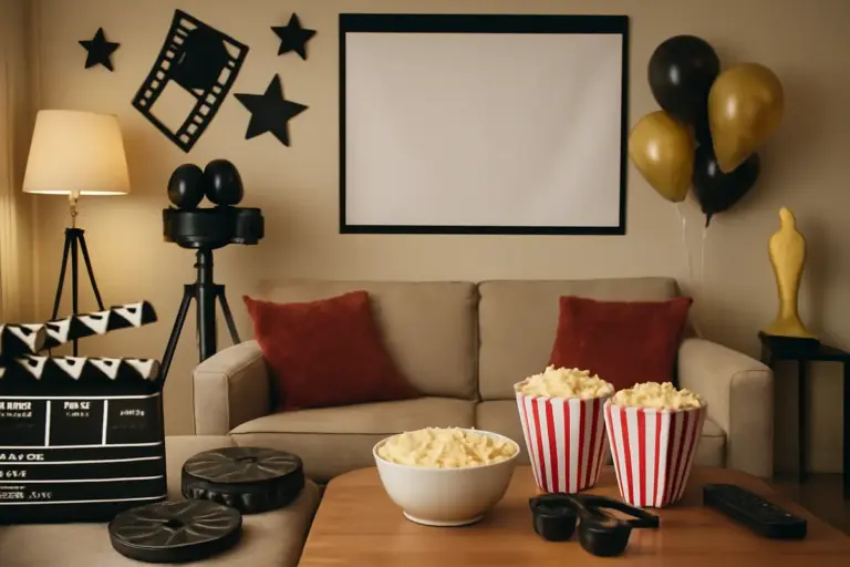 Idee per una festa a tema film: set fotografici e dettagli che trasformano il salotto